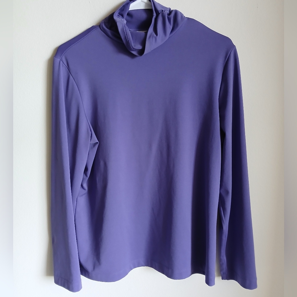 Susan Graver Style PurpleTurtleneck Long Sleeve Blouse size Medium